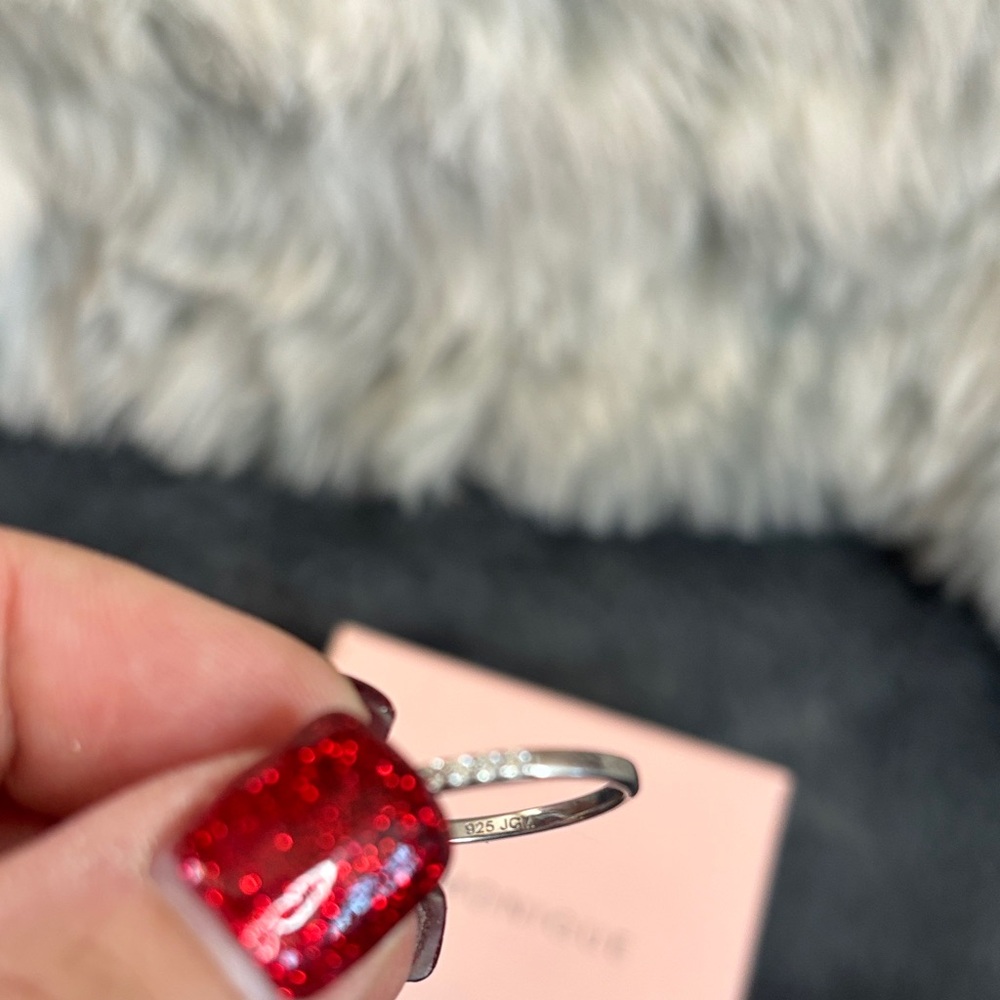 Diamonique Silver Ring with Sparkling Clear Gem - Picture 6 of 7
